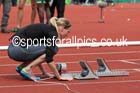 Eilidh Child setting up her black for the womens 400 metres hurdles at the Sainsbury's Birmingham Grand Prix. Photos: David T. Hewitson/Sports for All Pics